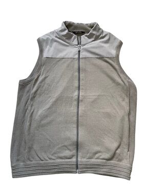 Rhone Foggy Taupe  Zip Commuter Sweater Vest-Men’s Large